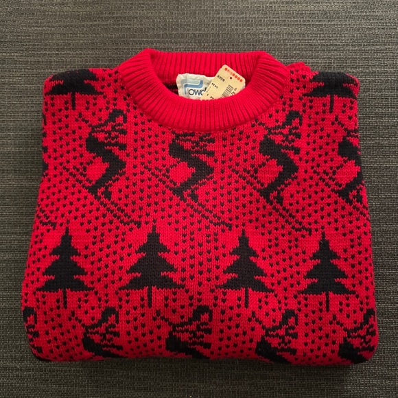 Vintage Snowdrift Red Men’s Ski Sweater ~ size large ~ NWT - Picture 8 of 8